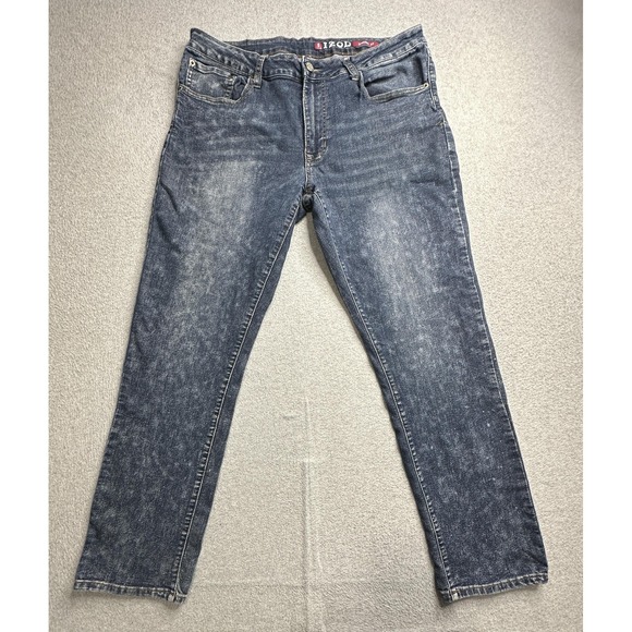 Izod Jeans Mens 36x32 Blue Straight Fit Denim Classic Button Fly Vintage Style - Picture 8 of 14